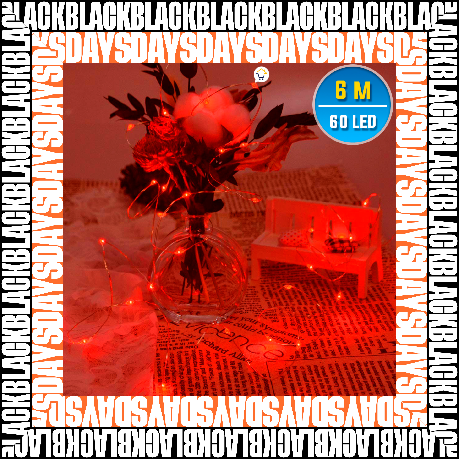 Luces Micro Led 60L 1540V Black Days